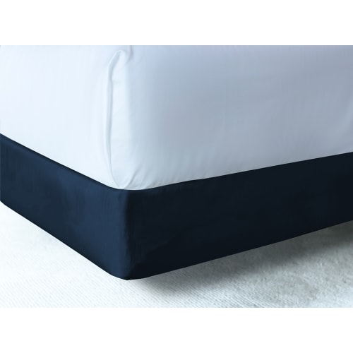 Designer Décor Contour Box Spring Wrap,  Polyester Shantung, King 7", 76x80x7, Navy Blue